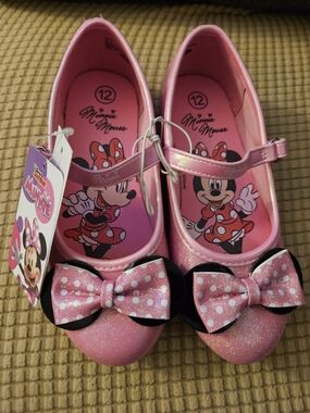 Disney Girls' Pink Bow Mary Jane Shoes